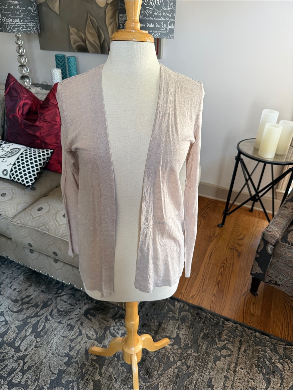 J Jill Light tan Open-Front Women's Cardigan Sweater